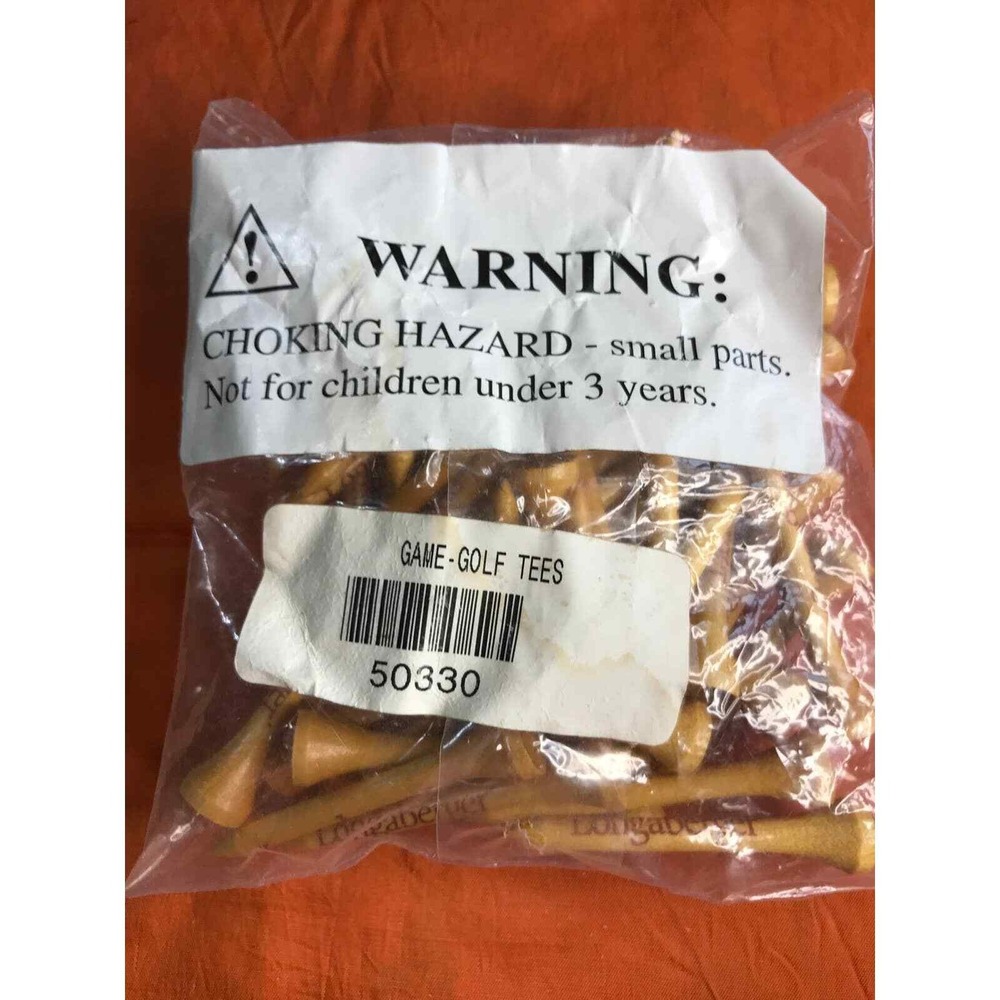Longaberger Golf Tees Tan‎ Wood Branded Game Accessories 50330 Bulk Bag